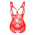 thumbnail image 1 of WTXUE sous-Vêtements / Chemises de Nuit et Robes sous-Vêtements Amusants pour Femmes Dentelle Entrejambe Ouvert Poitrine Rosée Justaucorps Transparent sous-Vêtements Robe de Nuit / 1 Pce Rouge 4TG, 1 of 2