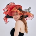 thumbnail image 3 of MesaSe Sun Hat Mesh Flower Decor Lightweight Curling Edge Faux Crystal Party Cap Stage Show Cap, 3 of 10