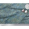 thumbnail image 2 of Soimoi Blue Moss Georgette Fabric Leopard & Peacock Animal Skin Print Sewing Fabric BTY 44 Inch Wide, 2 of 3