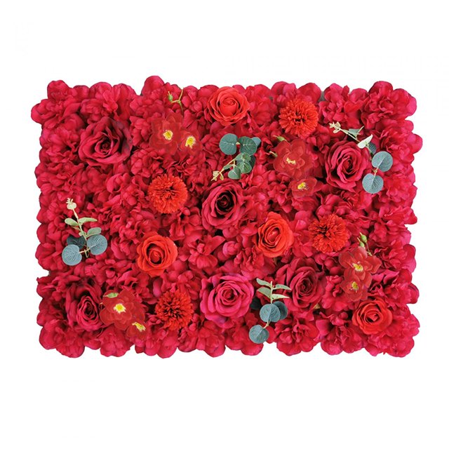 GROWTH TANK Artificial Panel Background Floral Panel Rose Flower Panel Backdrop for Wedding Red