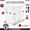 thumbnail image 2 of Rev-A-Shelf RV-18KD-1918C-S Poubelles Doubles de 35 Qt à Tiroir, Vert/noir, 2 of 9
