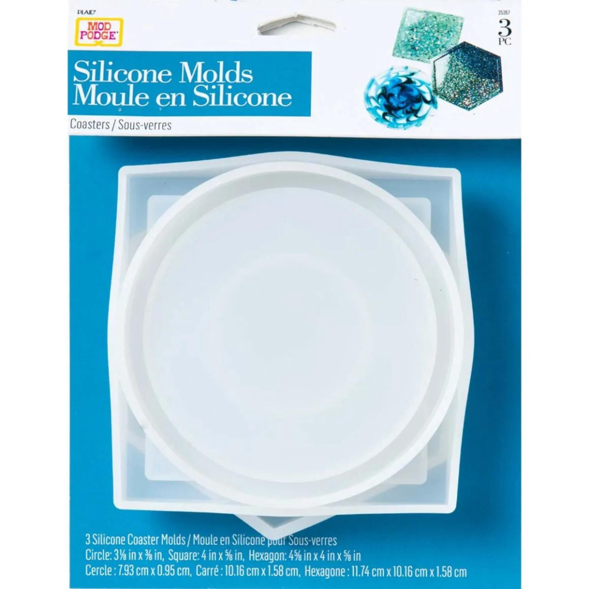 Moules en silicone pour sous-verres en résine Mod Podge, lot de 3