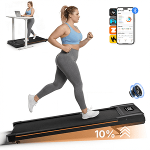 MERACH W50 Lite Patinoire avec 10% Incline automatique, 350lb Sous le tapis de bureau avec haut-parleur Bluetooth