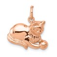 thumbnail image 1 of 14K Rose Gold Solid Polished Open-Backed Cat Charm, 1 of 2