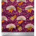 thumbnail image 1 of Soimoi Rayon Fabric Tree,Floral & Deer Animal Print Fabric by The Yard 56 Inch Wide, 1 of 3