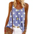thumbnail image 1 of HIMONE Daisy Print Spaghetti Strap Blouse Funny Cute Vocation Cami Vest Summer Tank, 1 of 2