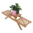 thumbnail image 4 of Potted Plant Shelf -Wooden Standing Foldable 2-layered Potted Plant Flower Shelf Storage Rack Garden, 4 of 7