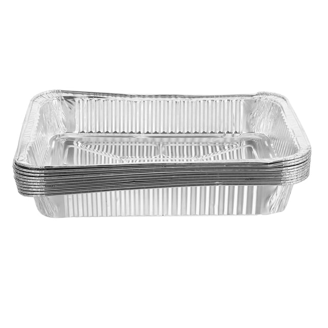 Shisuyan 10 Pcs Rôtissoires Jetables Four Table à Vapeur Poêle en Feuille d'Étain Fournitures de Service pour Aliments Rôtissoire en Papier d'Aluminium Boîte en Papier d'Aluminium pour la Maison