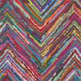 thumbnail image 2 of Safavieh Nantucket Collection NAN141A Handmade Abstract Chevron Pink and Multi Cotton Runner (2'3" x 14'), 2 of 3