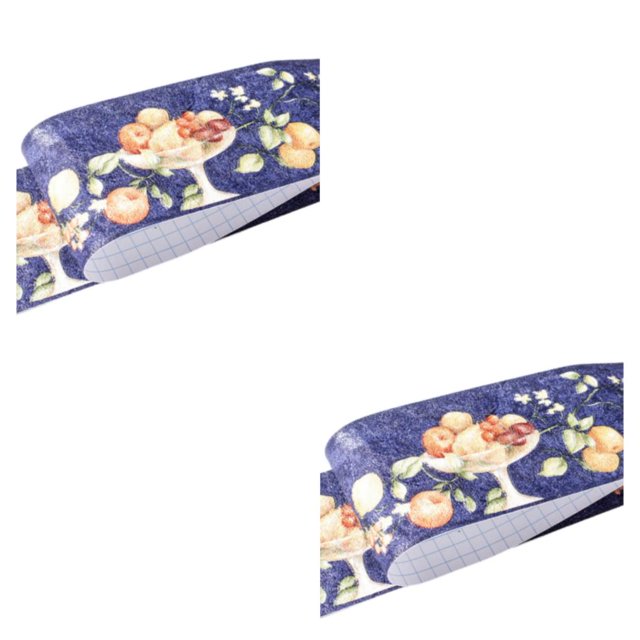 Decodeary Wood Marbling SelfAdhesive Skirting Line Exquisite Workmanship And Retro Fashion PVC Waterproof Waist Line For Wall PVC blue fruit 2Set
