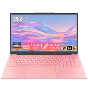 Auusda 15.6" Business Laptop, 16GB RAM 512GB SSD, Win11 Pro AMD Ryzen 3 Student Notebook Computer, Backlight, Fingerprint, Pink
