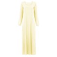 thumbnail image 4 of AherBiu Robe Maxi à Manches Longues pour Femmes, Col Ras du Cou, T-Shirt Basique, Décontractée, Ample, Grande, 4 of 6