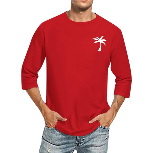 Birdeem Chemises pour Hommes Hommes Imprimé Col Rond Décontracté Mode Manches Courtes Blouses Col Rond Chemises