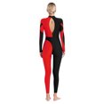 thumbnail image 3 of Oyolan Justaucorps de Gymnastique pour Femmes, Strass, Combinaison Intégrale, Costume de Danse Ballet une Pièce, Rouge, P, 3 of 7