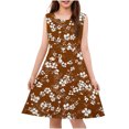 thumbnail image 1 of LOVZFMLL Girls Printing Mesh Sweet Dress Short Sleeve Round Neck Dress, 1 of 7