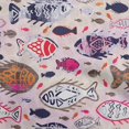 thumbnail image 1 of oneOone Viscose Jersey Fuschia Pink Fabric Asian Block Fish Craft Projects Decor Fabric Printed By The Yard 60 Inch Wide, 1 of 4