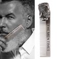 thumbnail image 1 of Gentleman Shape Stainless Steel Portable Pocket Beard Shaving Comb Mustache Hair, 1 of 8