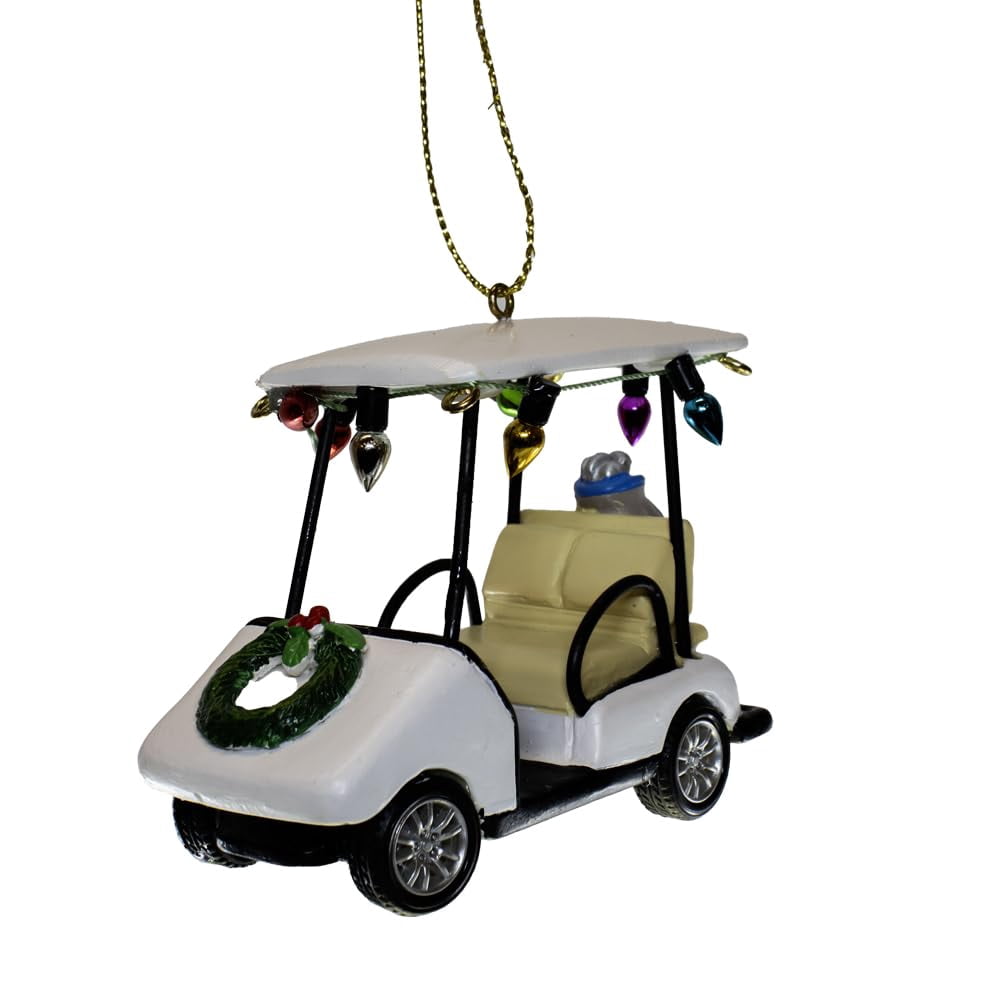 Kurt Adler Chariot de Golf en Résine Blanche de 3,5 Pouces