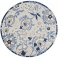 thumbnail image 1 of homeroots home decor 384840 5’ Round Blue and Gray Indoor Outdoor Area Rug, 1 of 1