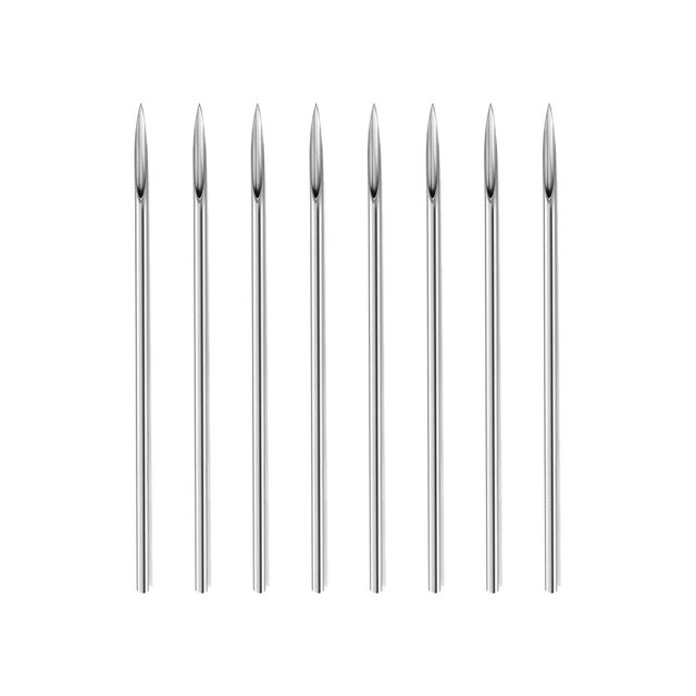 Luxe Modz Pack of 10 Piercing Needles Surgical Steel Sterile Disposable Piercing Needles