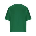 thumbnail image 4 of Women Drop Shoulder Round Neck Oversized Crop Tops Workout Tops Tees, 4 of 5