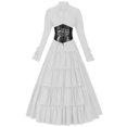 thumbnail image 1 of Mrat Robe Renaissance pour Femmes Costume Médiéval Robe Irlandaise Traditionnelle Longue Tenue Costume d'Halloween Robes S-15 Blanc P, 1 of 8