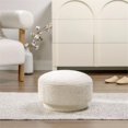 thumbnail image 2 of Jennifer Taylor Home Fuji 15" Mushroom Footstool Ottoman, Ivory White Boucle, 2 of 7