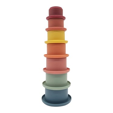 7pcs/set Stacking Cups for Toddlers Baby Stacking Toys Silicone Nesting Stack Cups Early Educational Learning