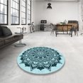 thumbnail image 4 of Ahgly Company Tapis de Zone Carré Électrique Bleu Lavable en Machine, 7 Pieds Carré, 4 of 7