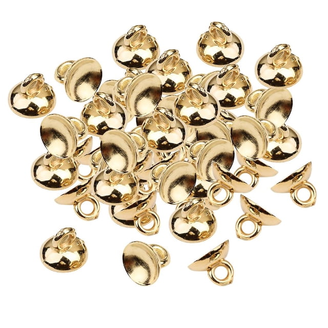 jifeng 200 Pcs Pendentifs Boule en Forme de Cloche Perles Pendentifs Or