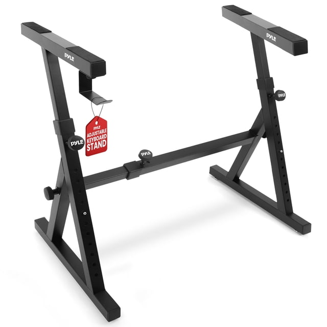PYLE Keyboard Stand – Universal Heavy-Duty Z Style Piano Stand, Adjustable Height & Width, Very Sturdy Portable & Foldable D