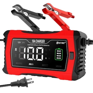 12V 24V 10A Chargeur de batterie intelligent pour voiture LiFePO4 Lithium acide-plomb