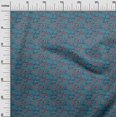 thumbnail image 3 of oneOone Tissu Polyester Spandex Bleu Clair Feuilles & Trèfle Projets de Couture Tissu Imprimé au Mètre 56 Pouces de Large-R8, 3 of 5