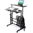 thumbnail image 2 of Zytty Bureau Debout Portable, Petit Bureau Debout avec Roulettes Bureau d'Ordinateur Portable Debout Bureau Debout Mobile pour Bureau à Domicile Bureau Debout Réglable, Bureau d'Ordinateur Debout Chariot Roulant pour Ordinateur Portable, Noir, 2 of 4
