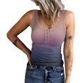 thumbnail image 2 of Women Ribbed Knit Sleeveless Top, Button Front Basic Camisole Scoop Neck Casual Stretchy  for Daily Gradient Blue,Gradient Pink,Gradient Red,Gradient Purple,Pink Blue,Black White, 2 of 6