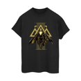 thumbnail image 1 of DC Comics T-Shirt Boyfriend en Coton Noir Adam Rising Symboles Dorés pour Femmes, 1 of 4