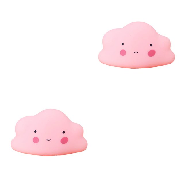 Transemion Mini LED Night Light Children Bedroom Cartoon Bedside Moon Star Nightlight Gift pink cloud 2Set