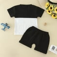 thumbnail image 3 of Sunnyoo Infant Boys Clothing Set Patchwork Color Short Sleeve Pocket T Shirt Shorts Set, 3 of 3