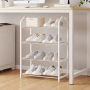 EGNMCR Shoe Rack,Shoe Rack for Closet, Shoe Rack Organizer Shoe Rack Shoe Rack Storage Organizer With 4 Tiers Metal Shelves For Bedroom Closet Entry Dorm Room Shoe Rack