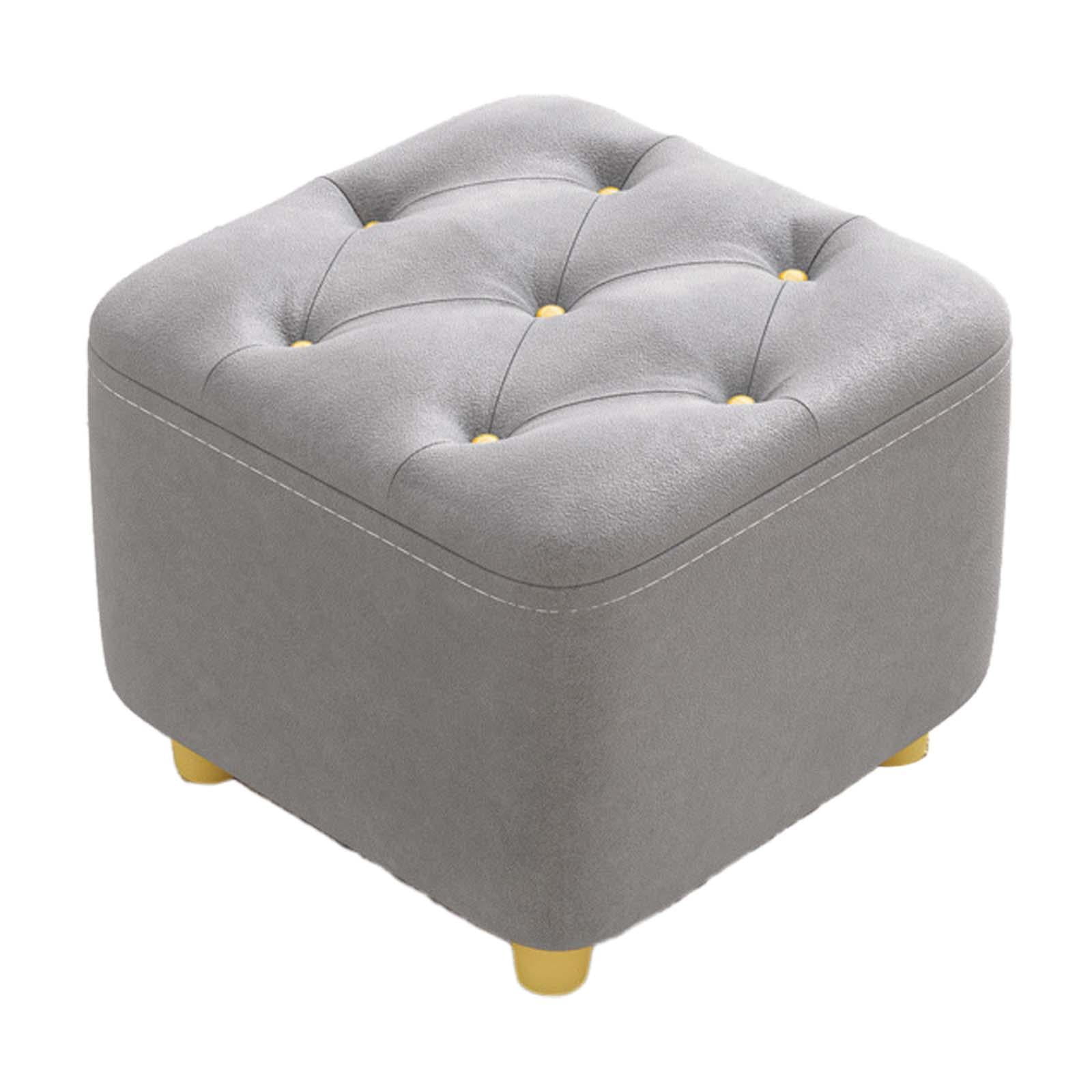 Foot Rest Foot Stool Stable Seat Chair Change Shoe Stool Small Footstool Ottoman Stool for Bedside Nursery Couch Office Home gray