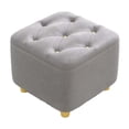 thumbnail image 1 of Ottoman Stool Mute Bottom Pads Stylish Foot Rest for Bedroom Entryway Office gray, 1 of 9