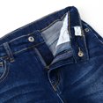 thumbnail image 4 of KIDSCOOL SPACE Kids Raw Edge Legs Elastic Band Inside Soft Washed Slim Jeans,Blue,13-14 Years, 4 of 6