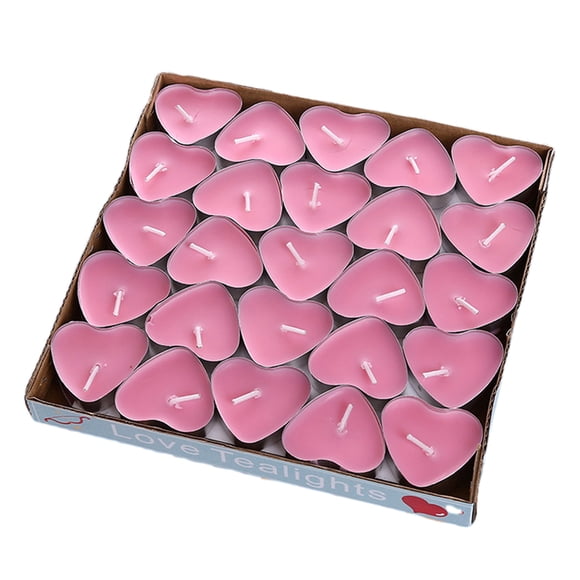 Ohufall 50 Pcs Bougies Chauffe-Plat Flottantes Parfumées Saint-Valentin Romantiques Bougies de Paraffine Petites Bougies Votives mini Rondes Décoration de Mariage Fête Amour Saint-Valentin Décoration Maison