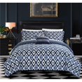 thumbnail image 1 of Chic Home DS2836-US Laila 4 Piece Reversible Duvet Cover Set, Navy - King, 1 of 1