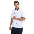 thumbnail image 3 of TOPTIE Veste de Chef Unisexe à Manches Courtes, Noir et Blanc, 3 of 8