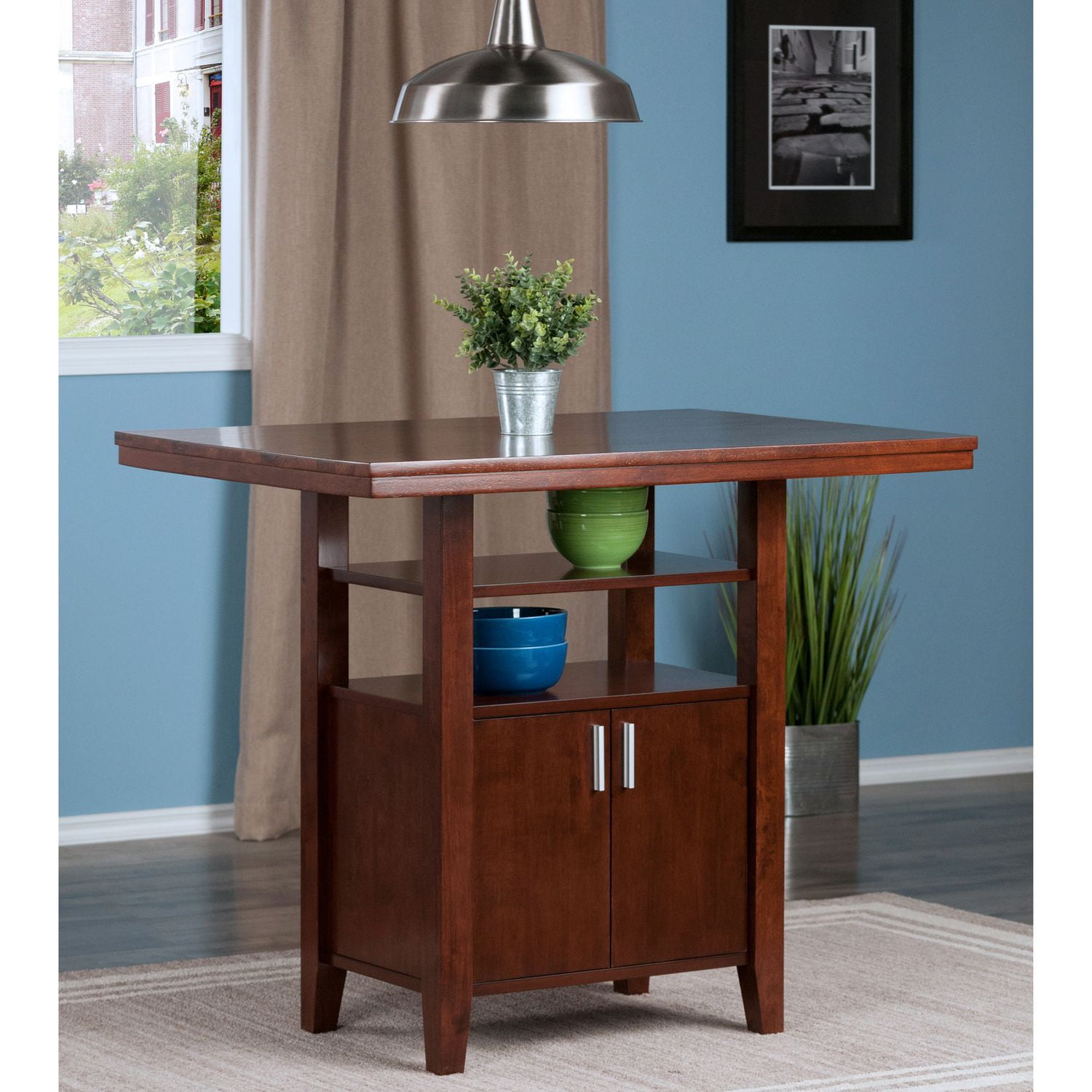 Winsome Table haute Albany en fini Noyer