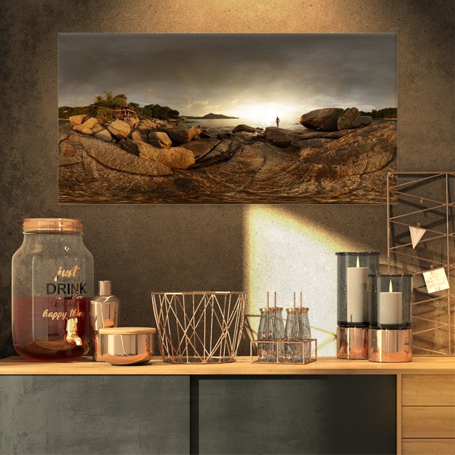 Brown Rocky Forest Panorama - Landscape Canvas Art Print