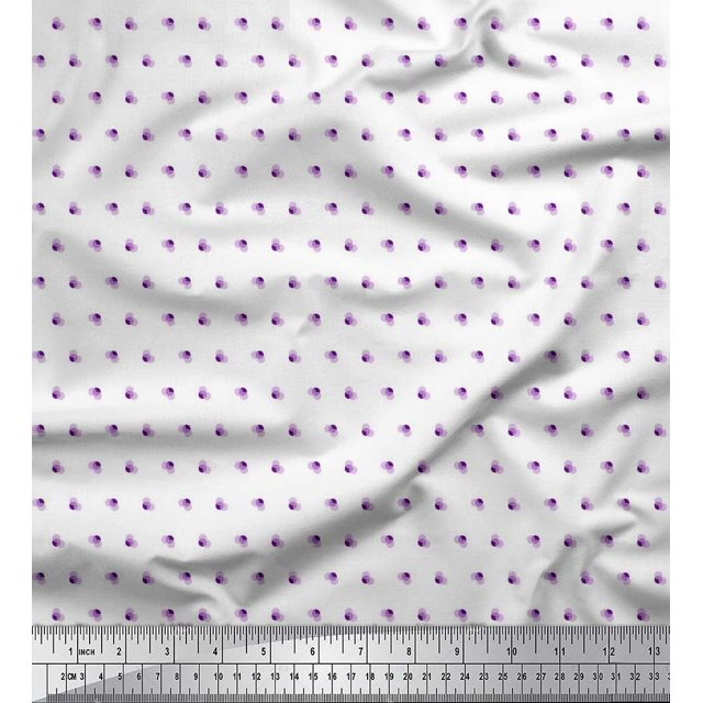 Soimoi Poly Georgette Fabric Dots Shirting Print Sewing Fabric Yard 52 Inch Wide