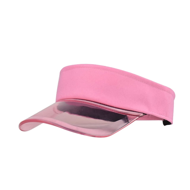 GDREDA Hats for Woman Fashion Women Solid Color Sun Protection Topless Transparent Baseball Visor Cap,Pink