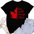 thumbnail image 1 of T-Shirt Femme Fête du Canada Drapeau Canadien Feuille d'Érable Imprimée Col Rond Manches Courtes Tee Femme Fête Nationale 1st July Festival T-Shirt Femme Fête du Canada Col Rond Imprimé Drapeau Canadien, 1 of 3